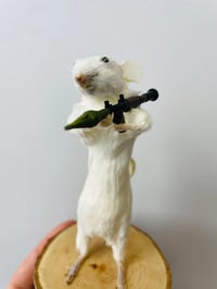 Pocket Rocket Rodent – Taxidermy Mouse Holding a Rocket Launcher