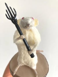 Red-eyed Reaper, Taxidermy Mouse with Red Eyes and Pitchfork