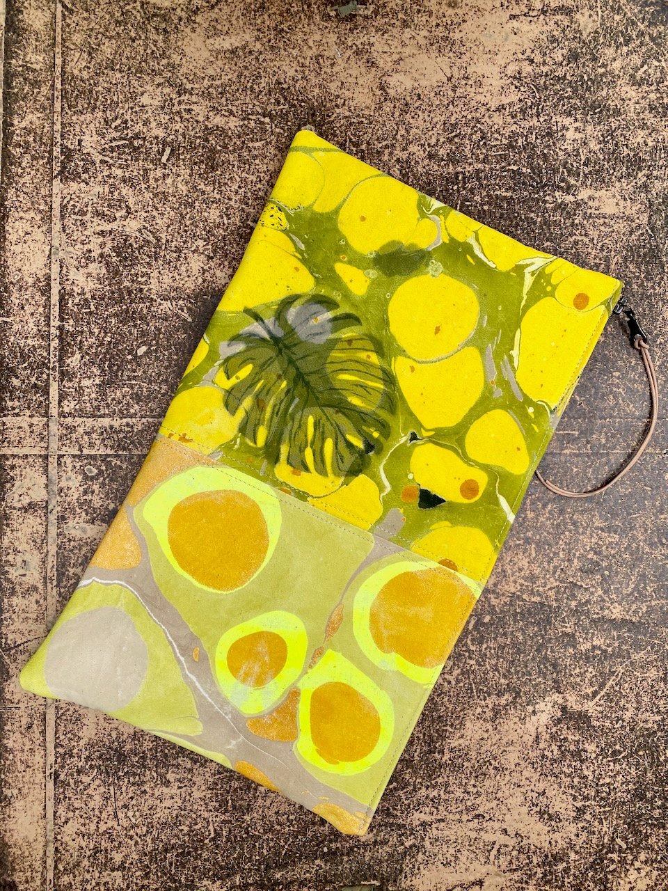 Image of hand marbled one of a kind pouch - no. 03