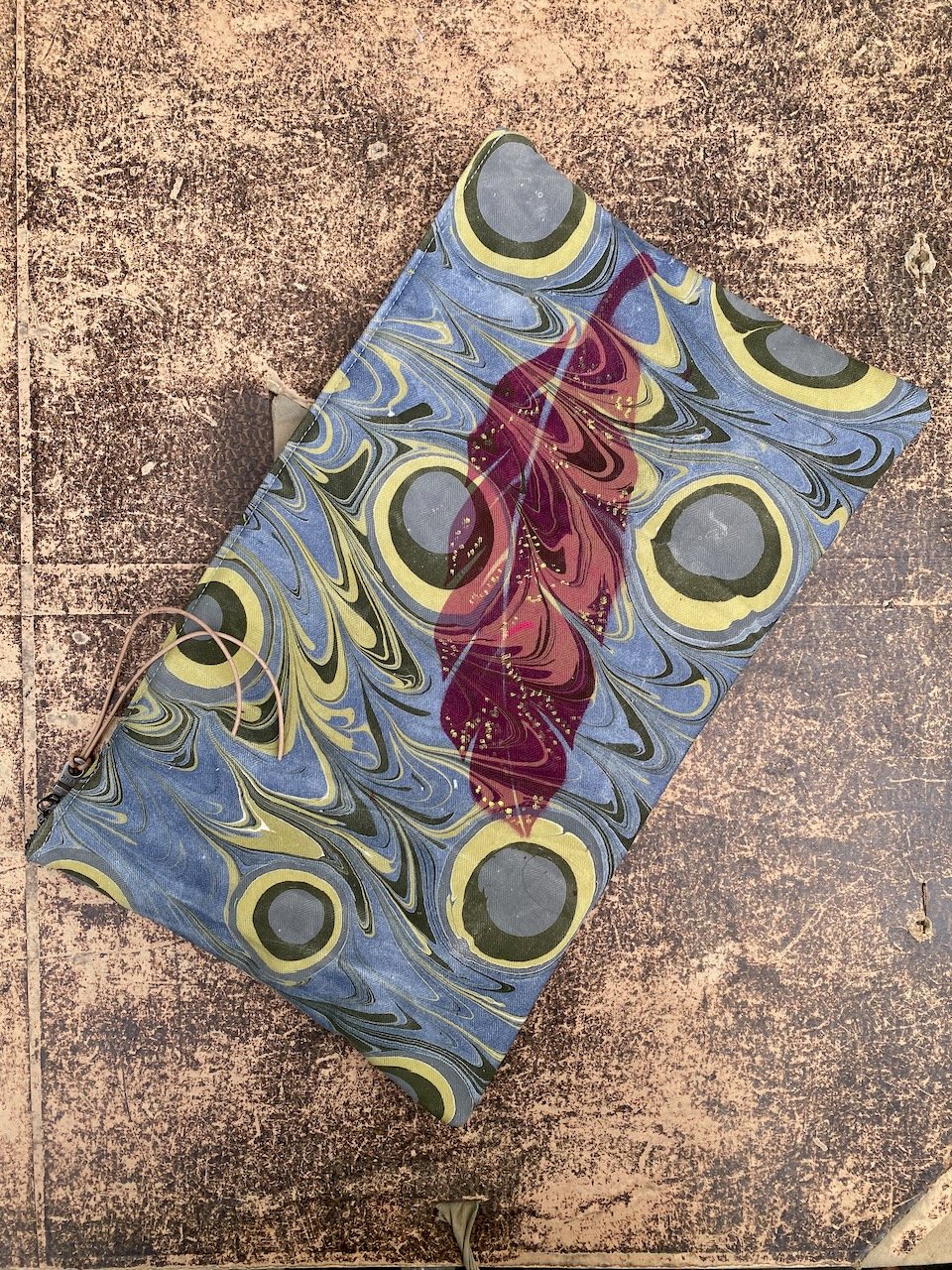 Image of hand marbled one of kind pouch - no. 05