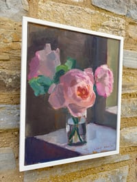 Image 3 of Pink roses in window corner 26cm x 32cm 