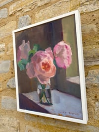 Image 4 of Pink roses in window corner 26cm x 32cm 