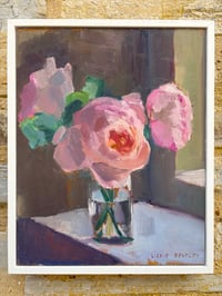 Image 5 of Pink roses in window corner 26cm x 32cm 