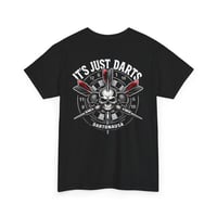 Image 1 of It’s Just Darts T‑Shirt – Skull Dartboard Graphic Tee for Dart Players