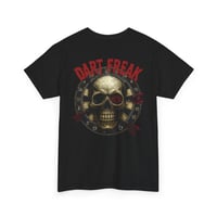 Image 1 of Dart Freak T‑Shirt – Skull Dartboard Graphic Tee for Dart Players & League Fans
