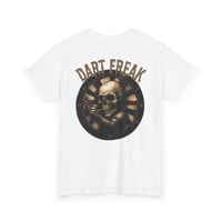 Image 1 of Dart Freak Skull T‑Shirt – Skeleton Dartboard Graphic Tee for Dart Players & League Nights