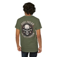 Image 4 of Dart Freak Skull T‑Shirt – Funny Dartboard Graphic Tee for Dart Players