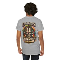 Image 3 of Darts Graphic T‑Shirt – Funny Dart Player Tee with Bold Flame Dartboard Design