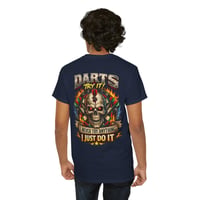 Image 5 of Darts Graphic T‑Shirt – Funny Dart Player Tee with Bold Flame Dartboard Design