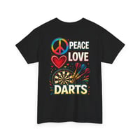 Peace Love Darts T‑Shirt – Colorful Dartboard Tee for Players, Fans & League Nights