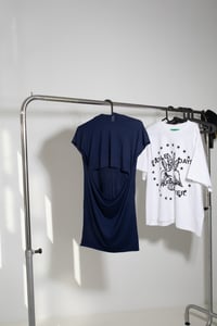 Image 4 of Cut-Out Structured Mini Hood Dress