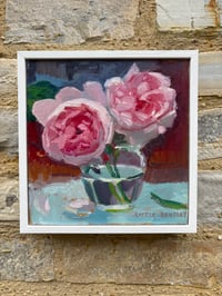 Image 6 of Pink roses in mustard jar 22cm x 22cm