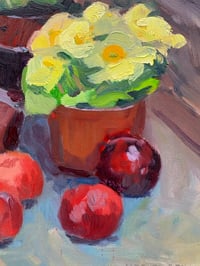 Image 2 of Primroses and Plums 32cm x 32 cm