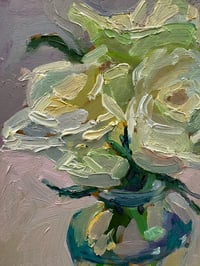 Image 2 of White roses in glass vase  20cm x 26cm