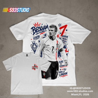 Image 1 of David Beckham England #7 Legend Graphic T-Shirt – Retro Soccer Streetwear Tee