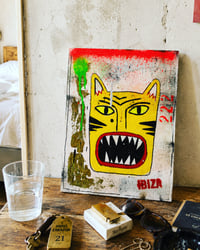 Image 1 of TIGER MIXED-MEDIA-UNIKAT AUF HOLZPLATTE