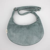 Image 2 of Sac croissant • velours côtelé bleu
