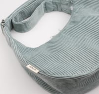 Image 3 of Sac croissant • velours côtelé bleu