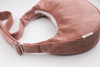 Image 3 of Sac croissant • velours côtelé rose