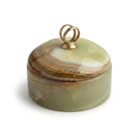 Image 1 of Boîte à bijoux en onyx vert vintage 1970 marbre vert boîte à bagues ancienne pierre naturelle 