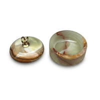 Image 9 of Boîte à bijoux en onyx vert vintage 1970 marbre vert boîte à bagues ancienne pierre naturelle 