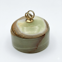 Image 4 of Boîte à bijoux en onyx vert vintage 1970 marbre vert boîte à bagues ancienne pierre naturelle 