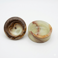 Image 8 of Boîte à bijoux en onyx vert vintage 1970 marbre vert boîte à bagues ancienne pierre naturelle 