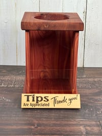 Image 3 of Tip Box - Eastern Red Cedar - Tip Jar - Charity Box - Donation Box
