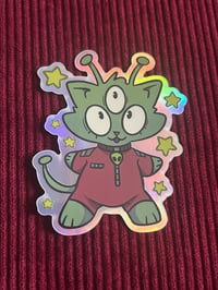 Alien Cat Holographic Sticker