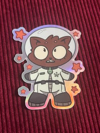 Space Cat Holographic Sticker