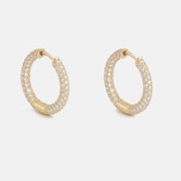 Image 1 of Stardust Pavé Huggie Hoops (Large)