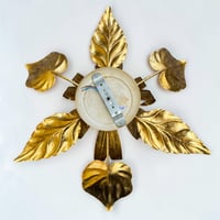 Image 14 of Grande applique murale fleur en métal doré à la feuille vintage - Applique florentine