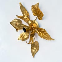 Image 12 of Grande applique murale fleur en métal doré à la feuille vintage - Applique florentine