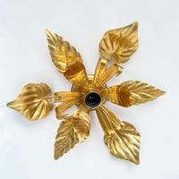 Image 7 of Grande applique murale fleur en métal doré à la feuille vintage - Applique florentine