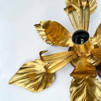 Image 8 of Grande applique murale fleur en métal doré à la feuille vintage - Applique florentine