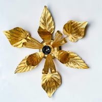 Image 11 of Grande applique murale fleur en métal doré à la feuille vintage - Applique florentine