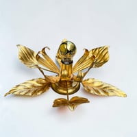 Image 13 of Grande applique murale fleur en métal doré à la feuille vintage - Applique florentine