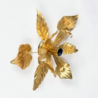 Image 8 of Grande applique murale fleur en métal doré à la feuille vintage Applique flor...