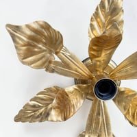 Image 9 of Grande applique murale fleur en métal doré à la feuille vintage Applique flor...