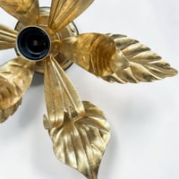 Image 11 of Grande applique murale fleur en métal doré à la feuille vintage Applique flor...