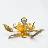 Image 12 of Grande applique murale fleur en métal doré à la feuille vintage Applique flor...