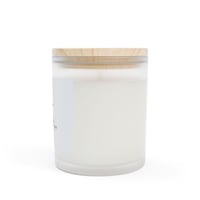 Image 3 of Frosted Glass Candle — 11oz Scented Soy Candle with Wooden Lid (Pink Watercolor Label)