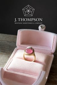 Image 9 of Bi-Color Cat’s Eye Tourmaline Cabochon Ring, 14k Solid Gold