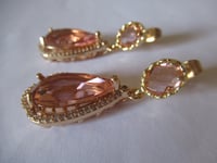 Image 4 of Kate Middleton Princess of Wales Inspired Replikate Peach Crystal Drop Earrings