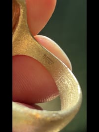 Image 11 of Bi-Color Cat’s Eye Tourmaline Cabochon Ring, 14k Solid Gold