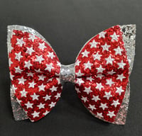 Red and White Stars Hairbow 