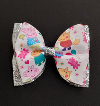 Silver Print Hairbow 