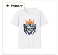 T-Shirt — "Live Like a King" Crown & Beard Graphic