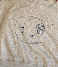 Image 2 of "Moon and Heart" Large zipper hoodie