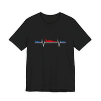Image 1 of Dragster EKG Heartbeat Line Drag Racing Tee